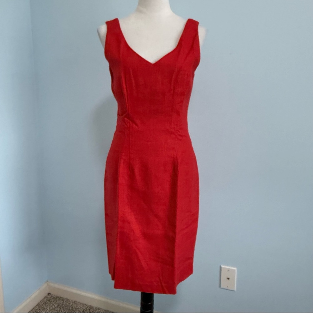 High Point New York Women’s Sleeveless Red Linen‎ Midi Dress Size 6